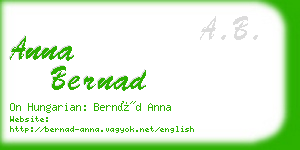 anna bernad business card